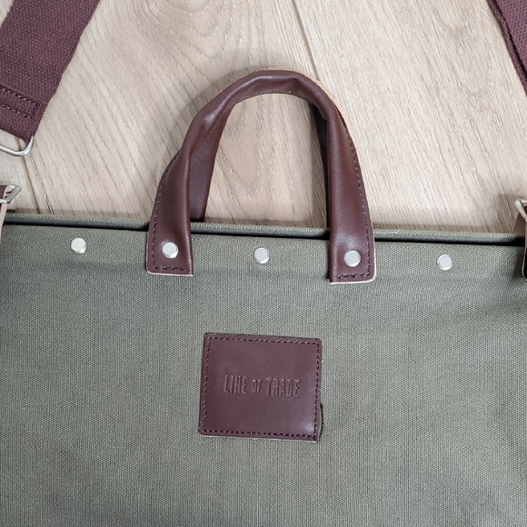 Line Of Trade Olive Green Canvas Men's Bag - Picture 4 of 14